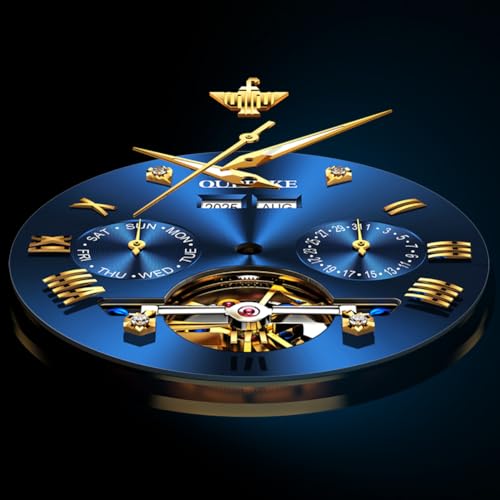 Image of OUPINKE Men's Automatic Watch 44mm Big Dial,Luxury Mechanical Wristwatch,Sapphire Crystal Glass,50M Waterproof, Tungsten Steel with Date Display