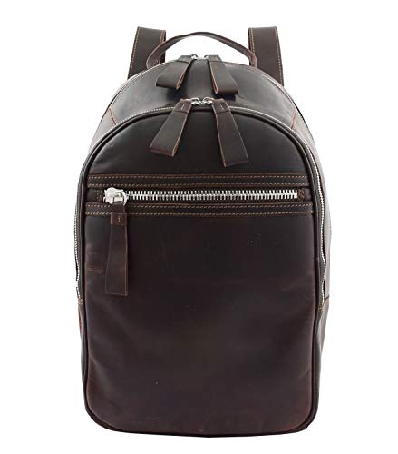Sac à dos cuir marron foncé résistant HLG166 pour ne plus manquer d'espace en voyage