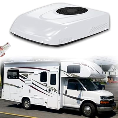12V Quiet RV Air Conditioner 11000 BTU, RV Roof Top AC Unit 12 Volt DC Camper A/C Units, Fast Cooling Easy Install For Van, Truck, Travel Trailer, Fifth Wheel, Golf Vant, Motorhome