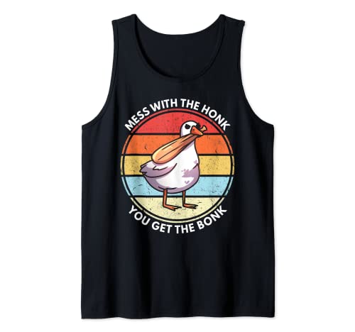 Mess With The Honk Get The Bonk Funny Duck Goose Meme murciélago Camiseta sin Mangas