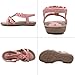 ZAPZEAL Ladies Shoes by Metallic Pewter Open Toe Elastic Sling Back Flat Low Wedge Diamante Jewel Detail Sandals Size EU 42 = 10 US Pink