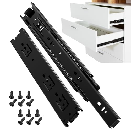 ToBeGreat 10 Inch Side Mount Drawer Slides Black Full Extension 1 Pair