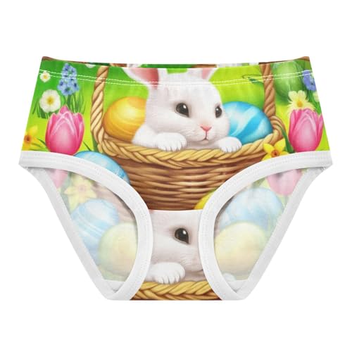 Toddler Underwear Custom 2t Cotton Cute Panties Girl Pattern Undies Kids Briefs Cute Rabbits Easter Eggs Green