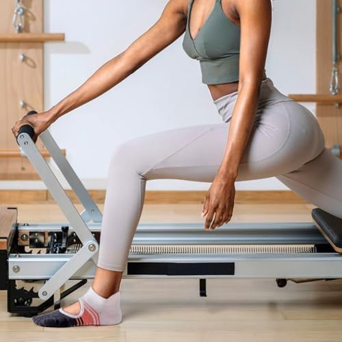 Non-Slip Pilates Yoga Socks with Grips for Women - Stylish Crew Socks for Barre, Ballet, and Workout (Size 5-9)