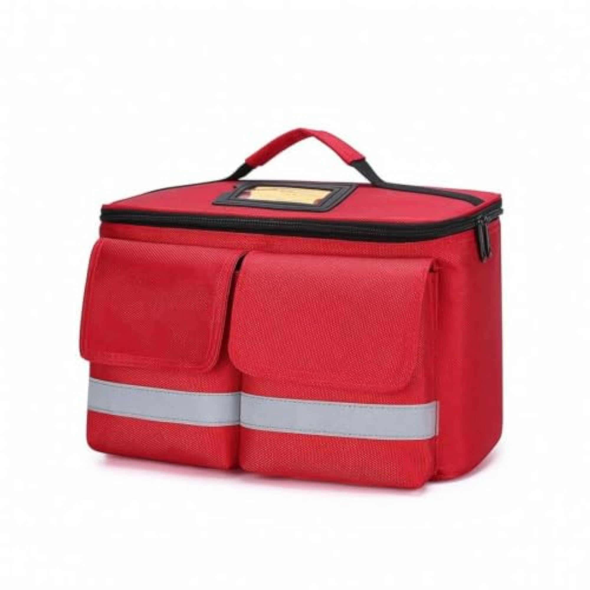 Zippered Storage Bag with Flap Pockets