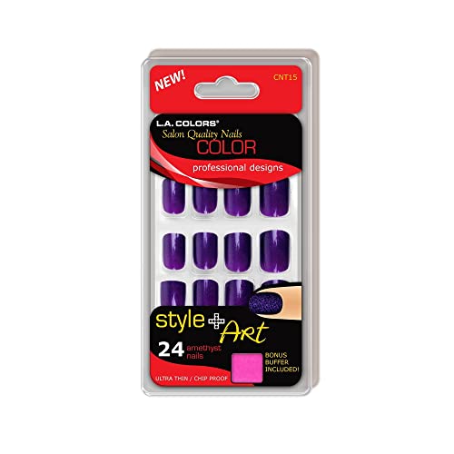 Image of L.A. COLORS Fashion Nails (carded), 24 Full Color Nails Amethyst CNT15