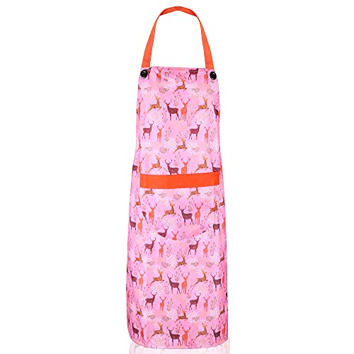 Zihuatailer Waterproof Wipe Clean PVC Apron for Women, Cute Womens Apron - A, #A, W28xL34-Inch