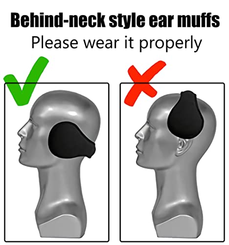 Lism Ear Muffs Winter Women, Folding Ear Muffs For Winter Men, Soft Plush Ear Warmers For Women, Earmuffs Behind Head For Outdoor(Black) #TOP6