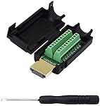 SinLoon HDMI Adaptateur sans soudure plaqué or HDMI Connecteur de câble d'extension Signals Terminal Breakout Board Connexion de soudure gratuite avec visseuse en plastique