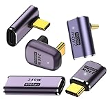 YUNKOZAND USB C 90 Grad Adapter, USB C rechtwinkliger Adapter mit 40 Gbit/s PD 240 W 8K @ 60 Hz Videoladung, kompatibel mit Steam Deck, Switch, VR und mehr Typ-C-Geräte(5-teilig)