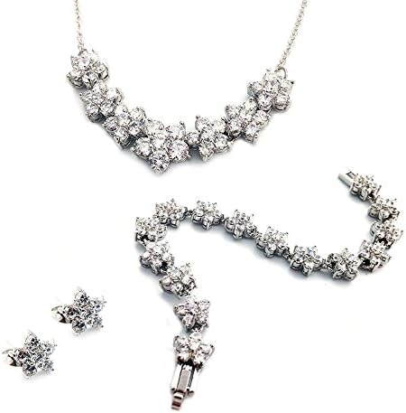 Flower Charm Tri Set 3 Piece Jewelry set made with Swarovski Elements