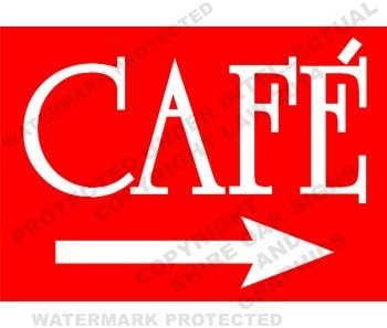 CAFE ARROW Sign - Multiple sizes, materials and arrow direction options available (Cafe Right Arrow, Option 2 450x300x3mm PVC)