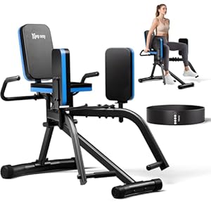 Hip Abductor Machine for Home Gym, 6-Level Thigh Exercise Equipment w/ Bonus Resistance Band | Compact Plush Padding Glute Machine, Booty Builder & Thigh Toner for Women Men