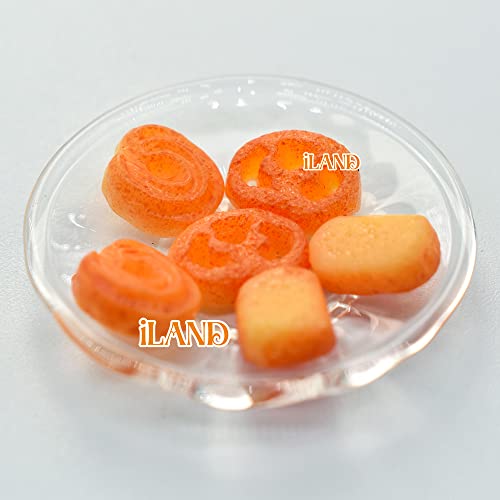 Iland Miniature Dollhouse Accessories For Dollhouse Furniture, Glass Utensils W/Mini Food Set Incl Bowls Plates Dessert Dish Jar Cup (6 Glass Pcs W/Miniature Food) #TOP3
