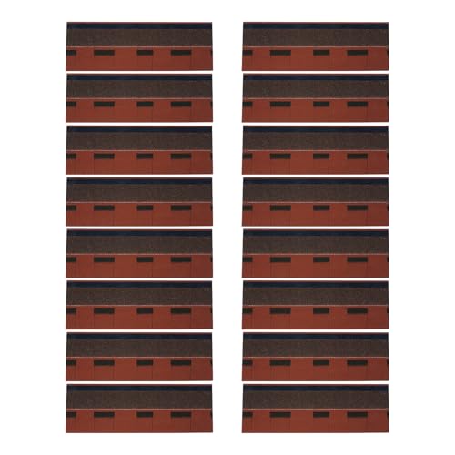 Juego de tejas de asfalto (16 piezas) para 2,32 m² | 5,3 mm de grosor con núcleo de fibra de vidrio y autoadhesivas, color rojo – Impermeable, resistente a los rayos UV, aislamiento térmico para