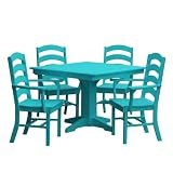 Keystone Amish Co. Poly Composite Josie 5-Piece Dining Set with Square Table, with Arms, Aruba