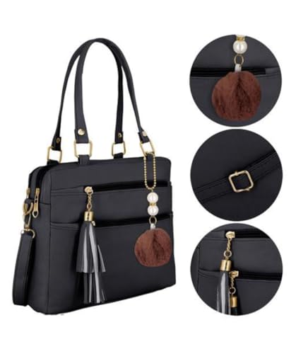 Image of women's pu leather handbag shoulder bag hand held bag with long strap queen collection simple sober and stylish (HB5)