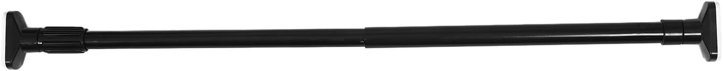 Healifty Adjustable Telescopic Clothes Pole 50-80cm Black Stainless Steel Hole-free Tension Rod for Shower Curtain and Closet Clothing Drying, Home Bathroom Window Use