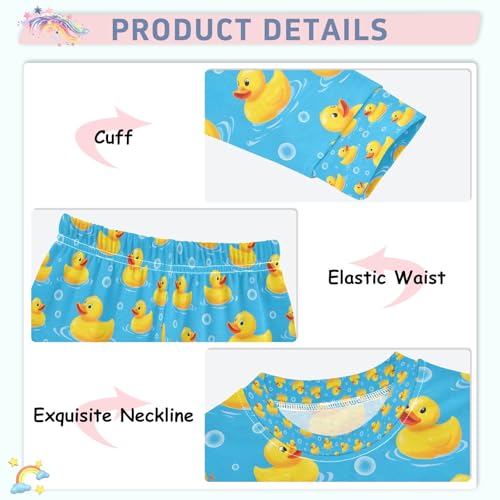 senya Duck Bubbles U Pajamas Set Long Sleeve Soft Cotton Sleepwear 2 Piece4