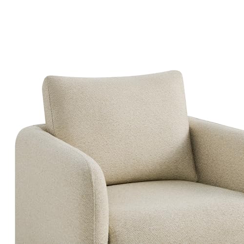 Image of Modern Swivel Accent Chair, 360 Rotating Round Barrel Armchair with Performance Fabric Upholstery for Living Room, Bedroom, Office, Reading Nook, Single,Oatmeal
