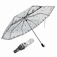 clear small umbrella for rain, cat plastic girl Transparent umbrellas for women, cute folding travel automatic umbrellas adult