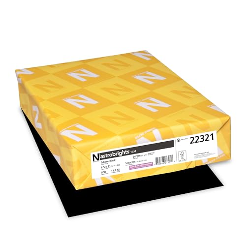 Neenah Paper 22321 Color Paper, 24lb, 8 1/2 x 11, Eclipse Black, 500 Sheets