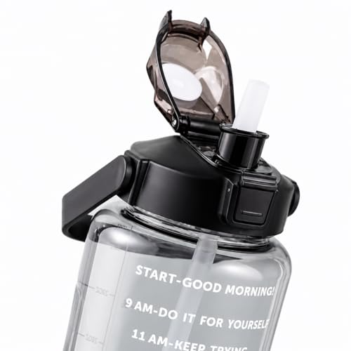 Image of Transparent Water Bottle 2000ML with Motivational Time Marker | Leak Proof&Break-Proof 2 litre water bottle | Best Usage For Office /School /Gym /Travel Water Bottle