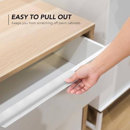 Image of Brushed Nickel Cabinet Handles Finger Edge Pulls 11.8 Inch CC 6 Pack | Low-Profile Finger Grip, Cabinet Door Edge Mount, Smooth Handle Shape, 5.9 Inch (150mm), For Drawers, Cupboards, Kitchen