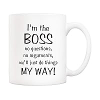 5Aup Bosses Day Funny Boss Office Coffee Mug Christmas from Co-Worker Colleague, I'm The Boss. We'll Just Do Things My Way Cups 11 Oz, Birthday Gifts for Male or Female Bosses Coworkers