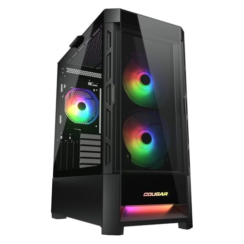 Image of Cougar Gaming Duoface Mid Tower Case Series, Supporting 390mm Graphics Card, Incredible RGB Lighting, Two Distinct Front Panels Included, Mesh and Tempered Glass (Duoface RGB - Black)