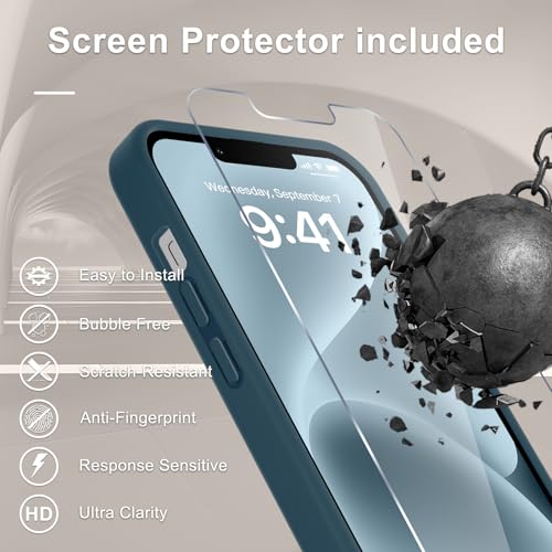 Image of YENAPOON for iPhone 13 Pro Max Case, Matte Magnetic Phone Cover [with 1 Screen Protector] [Support for MagSafe] [Shockproof Military Grade Protection] Translucent Frosted Back, Lavender Gray