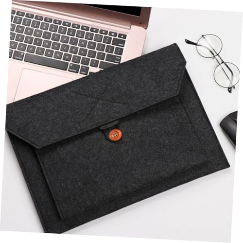 Funda de fieltro para portátil con costuras reforzadas y compartimento de accesorios 3