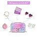 mibasies Kids Purse Toddler Gifts for Little Girls Crossbody Purses Presents,Small,(purple glitter)