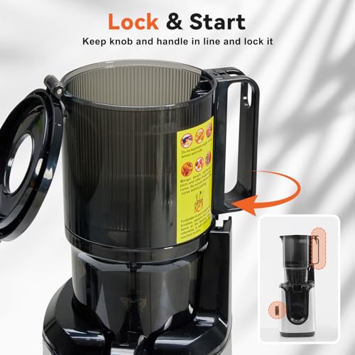Image of NEWBULIG Cold Press Juicer Machines for Vegetables & Fruits, Silver | Slow Masticating Juicer Machine with Reverse Function, 4.25 inch Feed Chute, Stops Oxidation and Easy to Clean