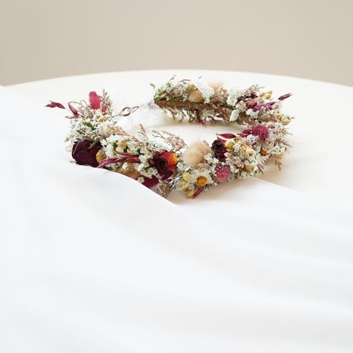 Corona de flores secas para boda miniatura 3