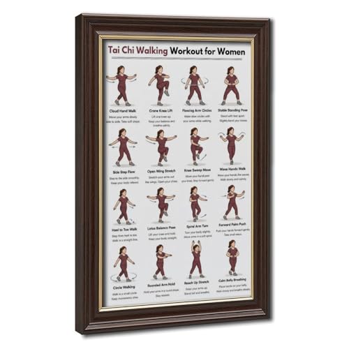 Poster toile marche Tai Chi femme 20x30cm pour décoration salon et chambre