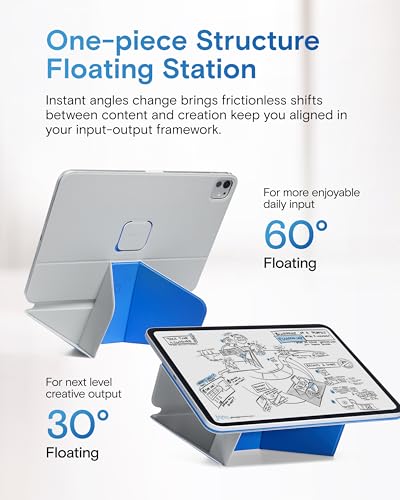 Image of MOFT Dynamic Folio for 12.9 Inch iPad Pro (4.5.6th Gen) & iPad Air (6.7th Gen), Slim Magnetic Tablet Case with Stand and Over 20 Viewing Angles, Auto Wake /Sleep Function - Cement