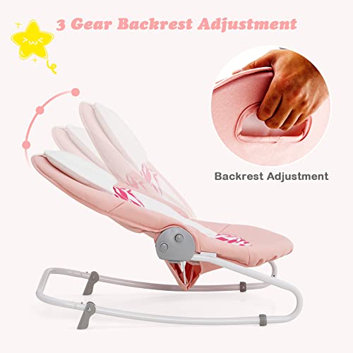 Infans 2 In 1 Baby Swing And Bouncer For Infants, Portable Newborn Rocker With 5 Speed Sway Music Timing 3 Toys Remote Control, Easy Fold, Compact Electric Baby Swing For 0-6 Months Boy Girl (Pink) #TOP4