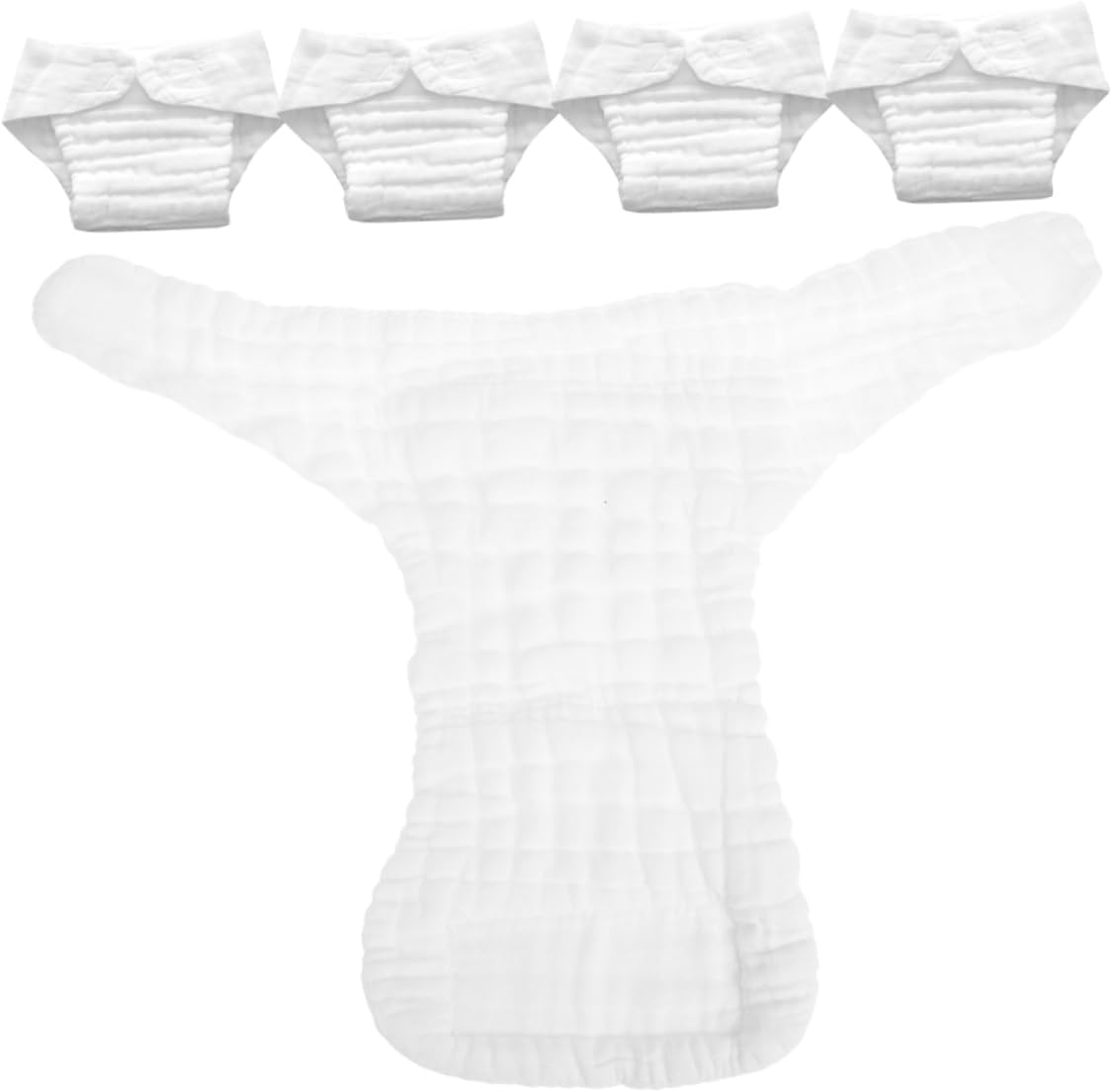 COLLBATH 5Pcs Washable Reusable Cotton Baby Cloth Diaper Liners Soft Absorbent Nappy Inserts for Newborns Size S for Daily Use and Swimming