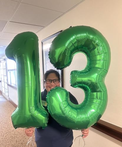 Image of Dark Green Number 1 Balloon 40 Inch, 1st Birthday Balloon First Birthday Decorations, Shiny Dark Green Party Supplies