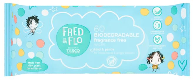 Fred & Flo Fragrance Free Wipes 60 Pack - (Pack of 6)
