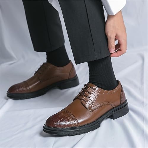 Mens Lace up Summer Business Dress Shoes Leather Casual British Derby Oxford Shoes Office Work Formal Shoes2