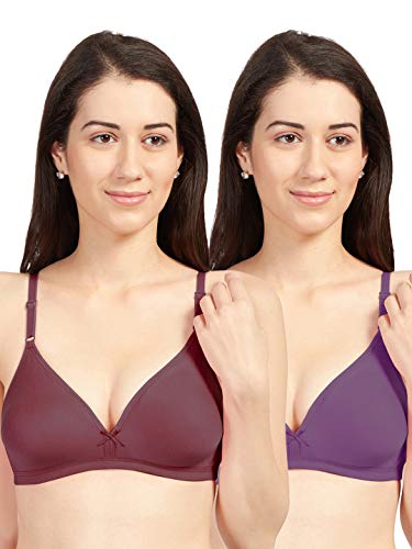 Image of SONARI Omania Womens Non-Padded Cotton Polyester Bras - Solid, Non-Wired, Medium Coverage, Hand Washable (Pack of 2)