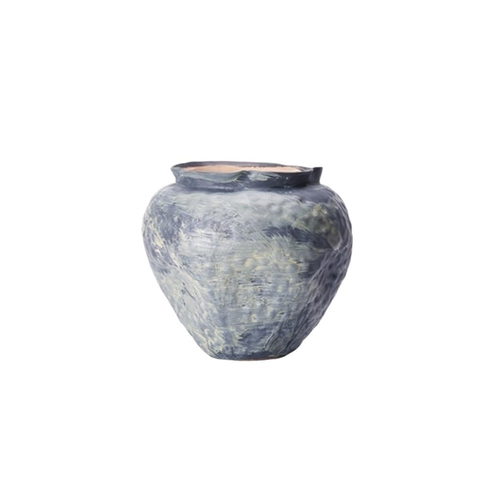Vaso Di Fiori Composizione floreale in vaso rotondo in ceramica retrò for soggiorno, fiori secchi/decorazione