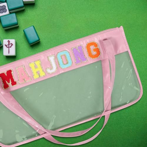 ibasenice Mahjong Tile Bag con capacidad grande transparente miniatura 4