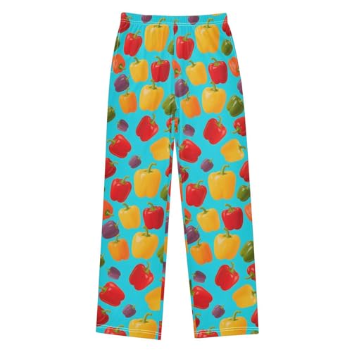 Colorful Bell Peppers Pajama Pants Long Sleep Pants Soft Pajama Bottoms With Pockets Loungewear