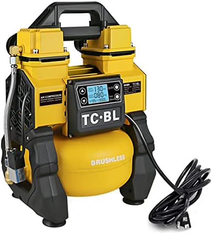 TC·BL Portable Air Compressor 110V AC Purpose Oil Free Air Pump with with 1.5Gal Aluminum Tank