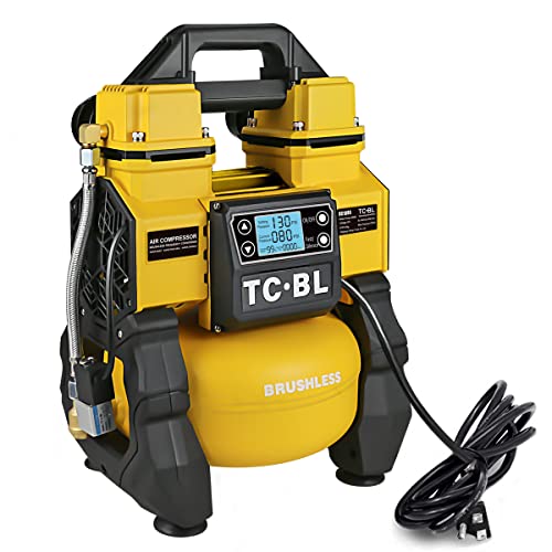 Tc·bl Portable Air Compressor 110V Ac Purpose Oil Free Air Pump With With 1.5Gal Aluminum Tank #TOP3