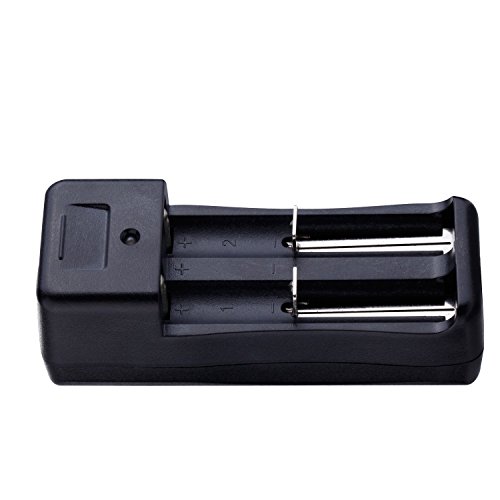 3.7V Smart Universal Rechargeable AAA AA 18650 RCR123A 14500 16340 17650 Li-ion Battery Charger for Camera Laser Sight Toys (Dual Slots)