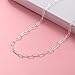 GLIVEOR Silver Paperclip Chain Necklace for Women, 4mm Sterling Silver Chain Necklace, 16-30 Inch, Classic Fashion, Gift Boxed